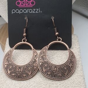 Paparazzi Bronze Swirl Earrings (783)